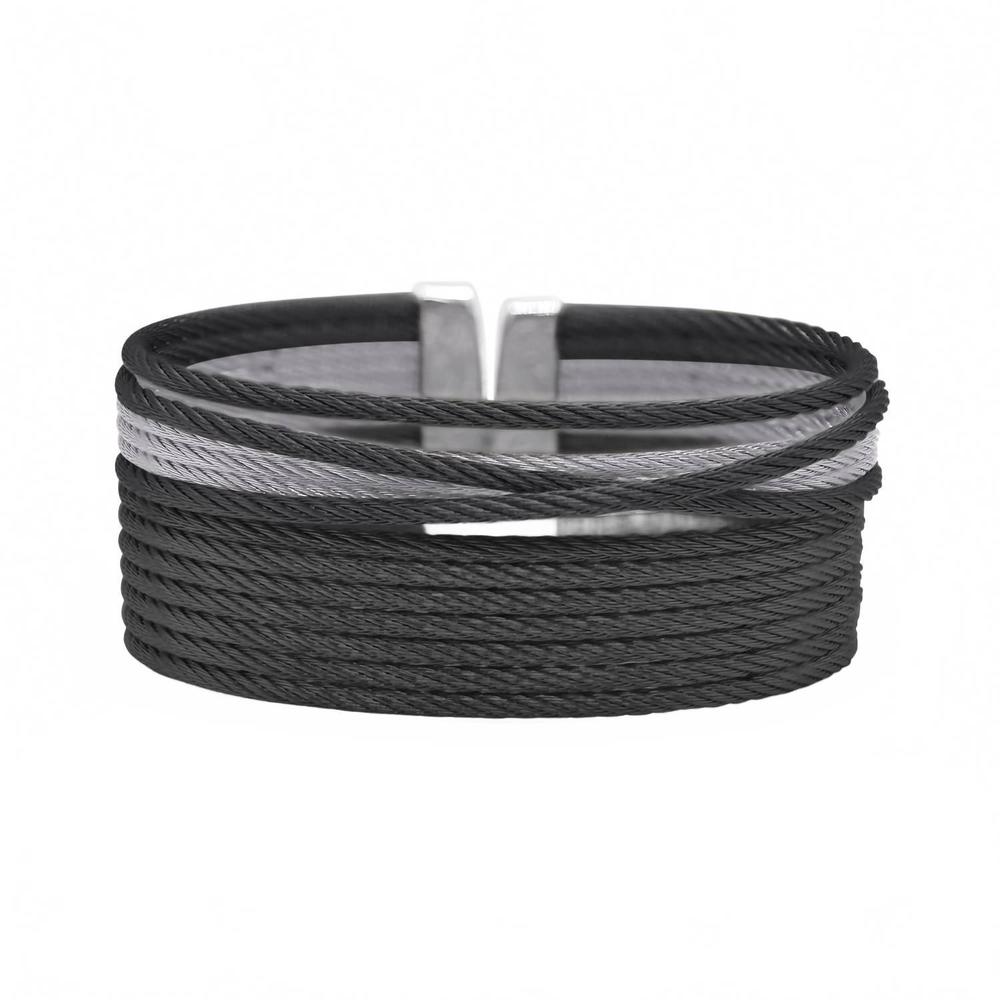 NEW ALOR openwork cuff in black & grey